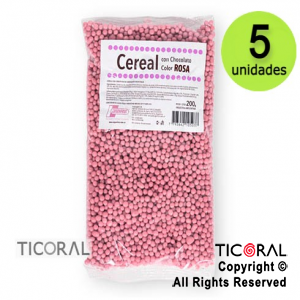 CEREAL CHOCOLATE COLOR ROSA  X 5 paquetes X200GR ARGENFRUT